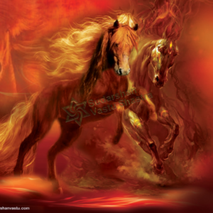 Red Horses Painting